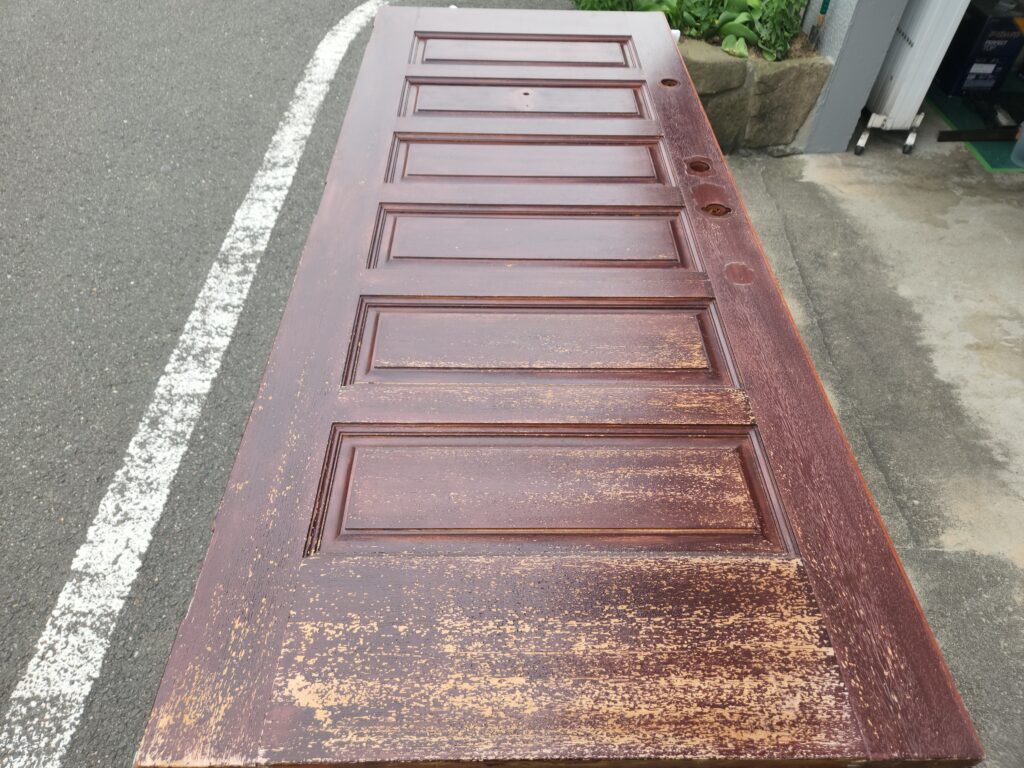 茨木市　木製扉塗装　家具調塗装