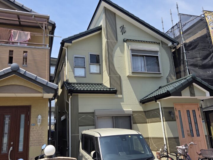 茨木市 色褪せ、経年劣化のため外壁塗装